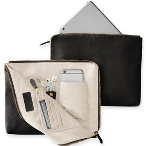 Mark & Graham black leather Commute Clutch 🐸